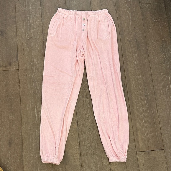 Stoney Clover Lane Pants - Stoney Clover Lane x Donni Watermelon Pink Terry Sweatpants
